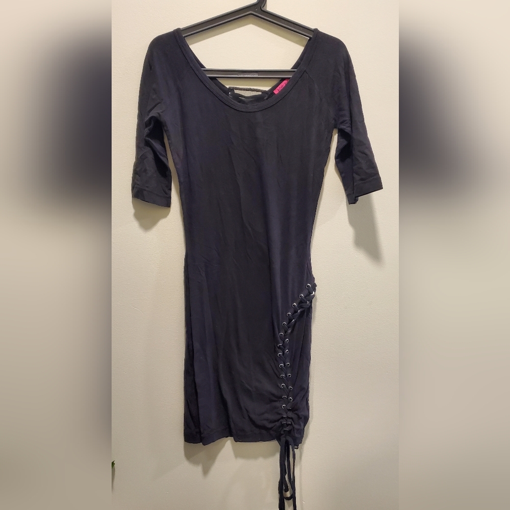 BETSEY JOHNSON | Black Laced Up Bodycon Dress in Size Small